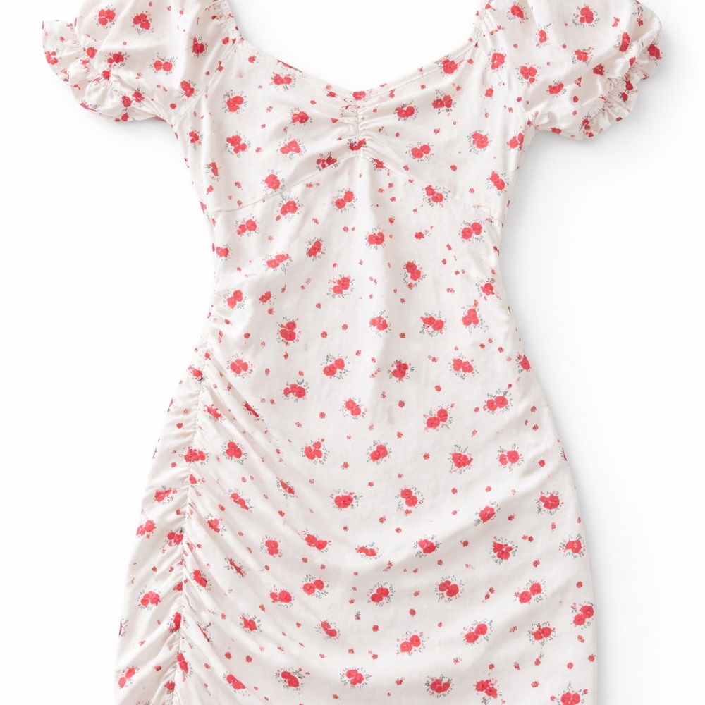 SHEIN Pink and White Floral Casual Dress